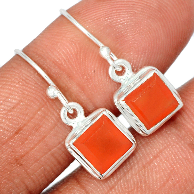 1" Carnelian Faceted Earrings - CRFE346