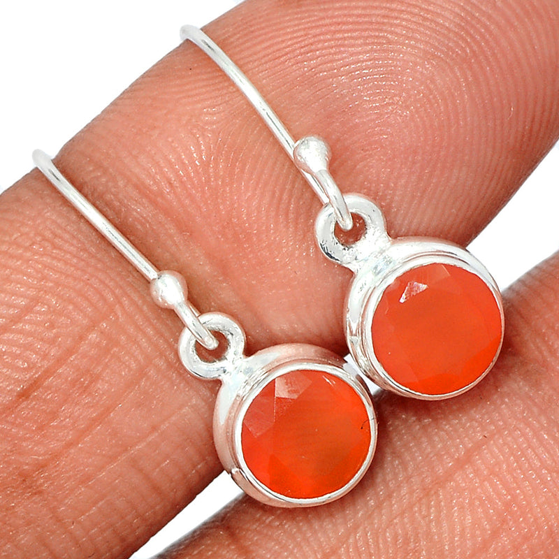 1" Carnelian Faceted Earrings - CRFE358