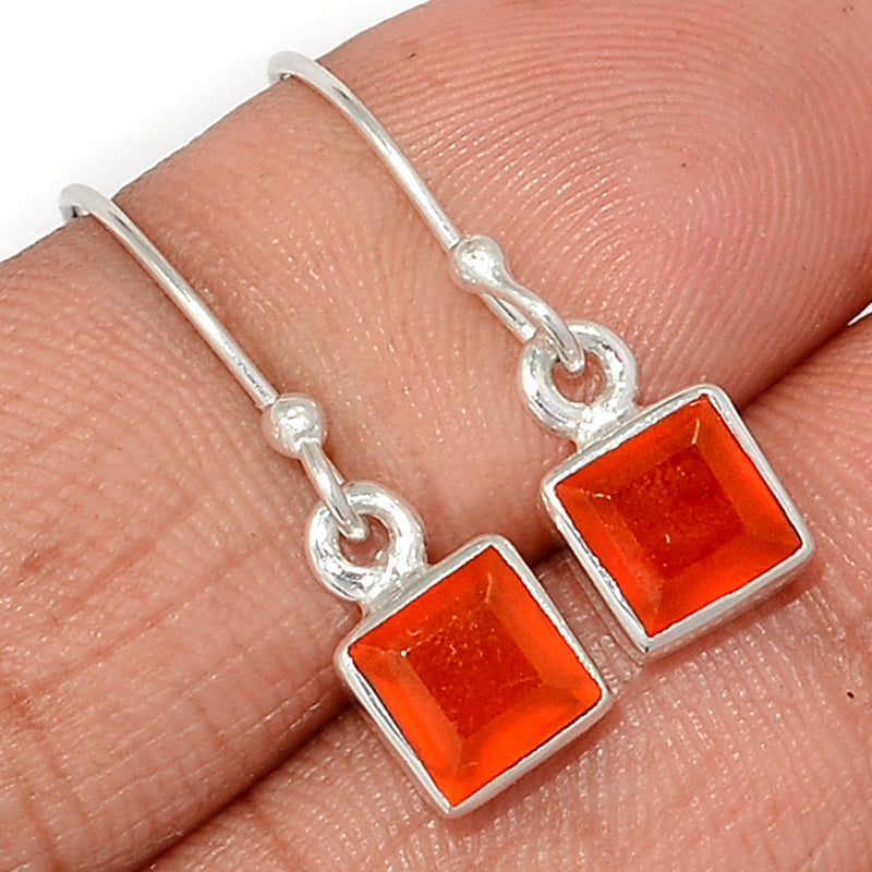 1" Carnelian Faceted Earrings - CRFE384