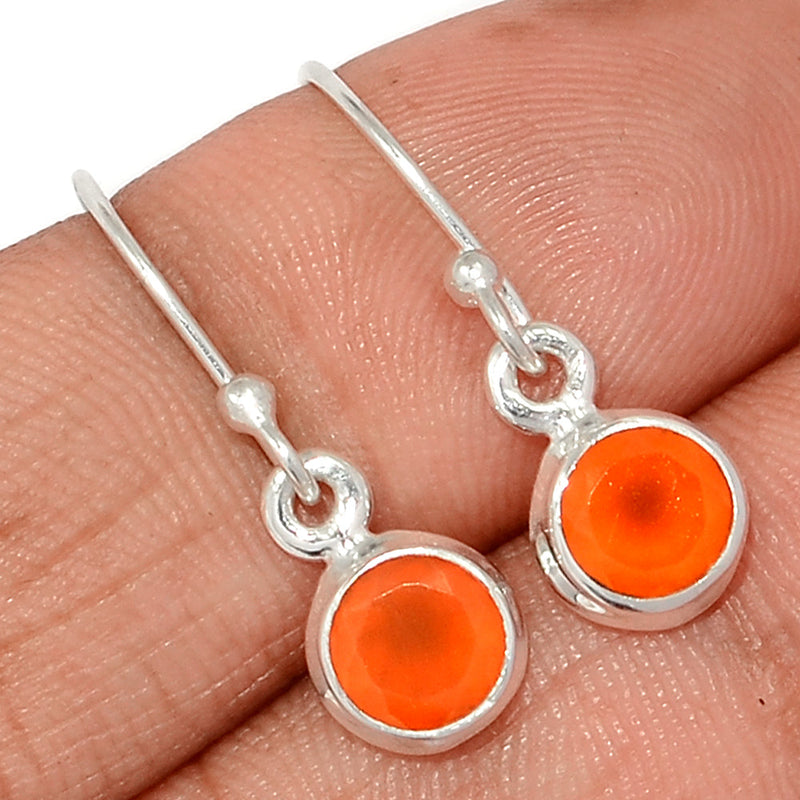 1" Carnelian Faceted Earrings - CRFE386