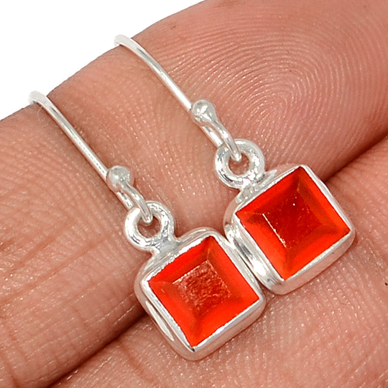 1" Carnelian Faceted Earrings - CRFE387