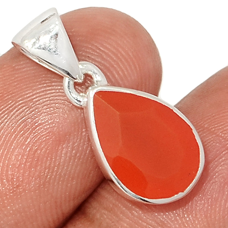 0.8" Carnelian Faceted Pendants - CRFP156