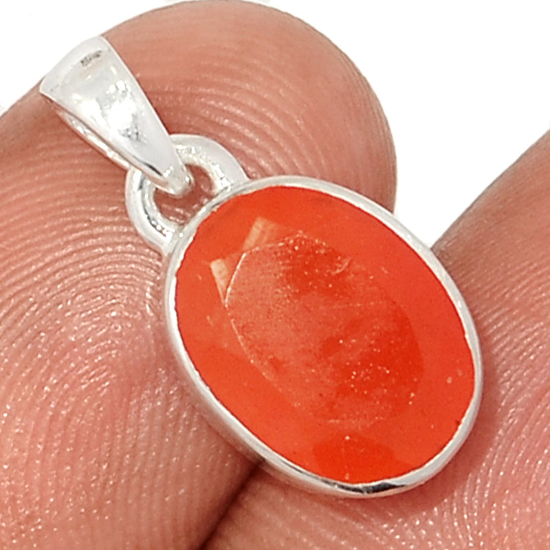 0.7" Carnelian Faceted Pendants - CRFP158