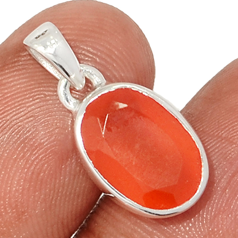 0.8" Carnelian Faceted Pendants - CRFP163