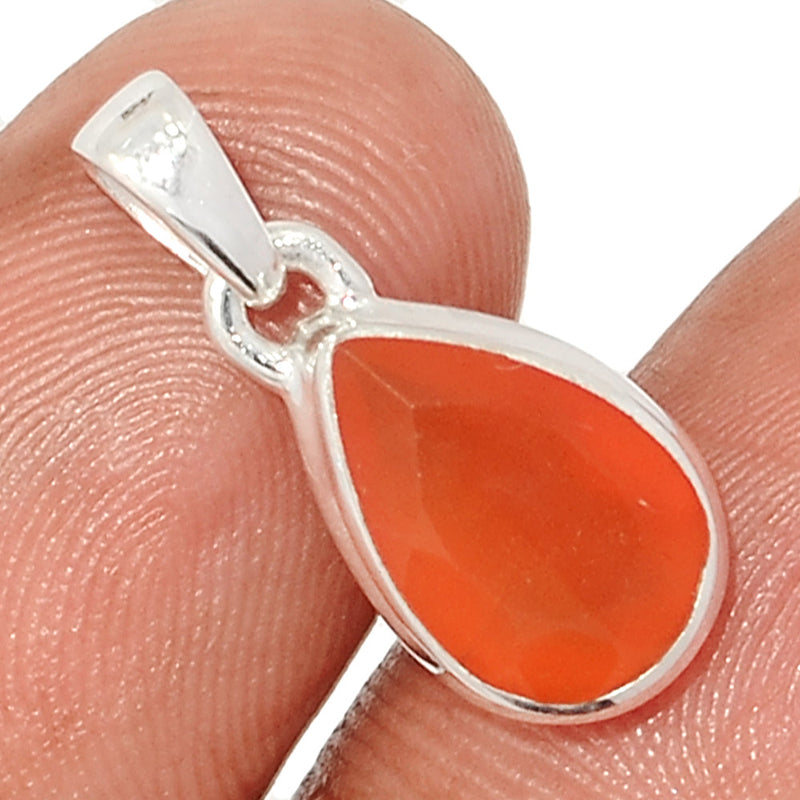 0.8" Carnelian Faceted Pendants - CRFP164