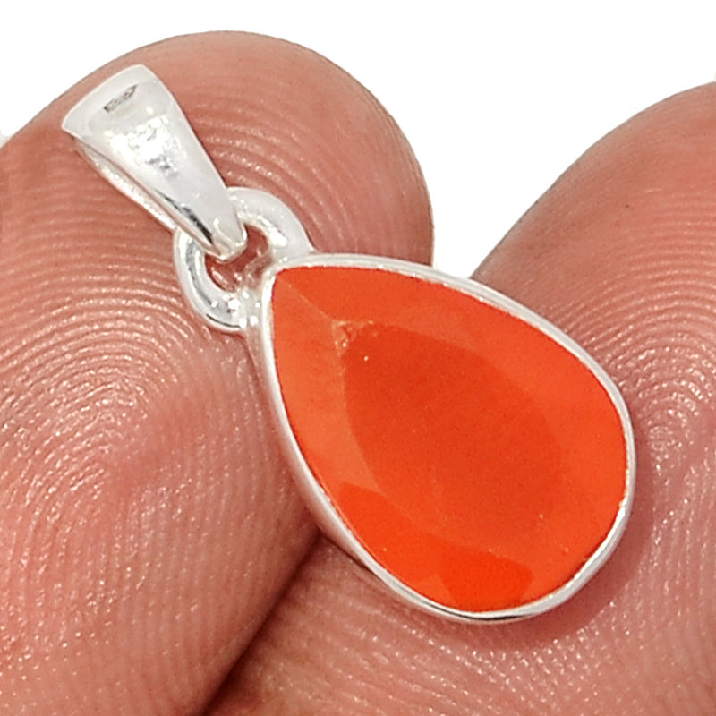 0.8" Carnelian Faceted Pendants - CRFP165