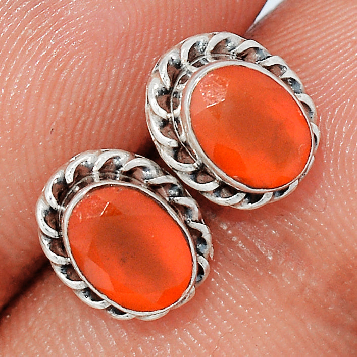 Carnelian Faceted Studs - CRFS400