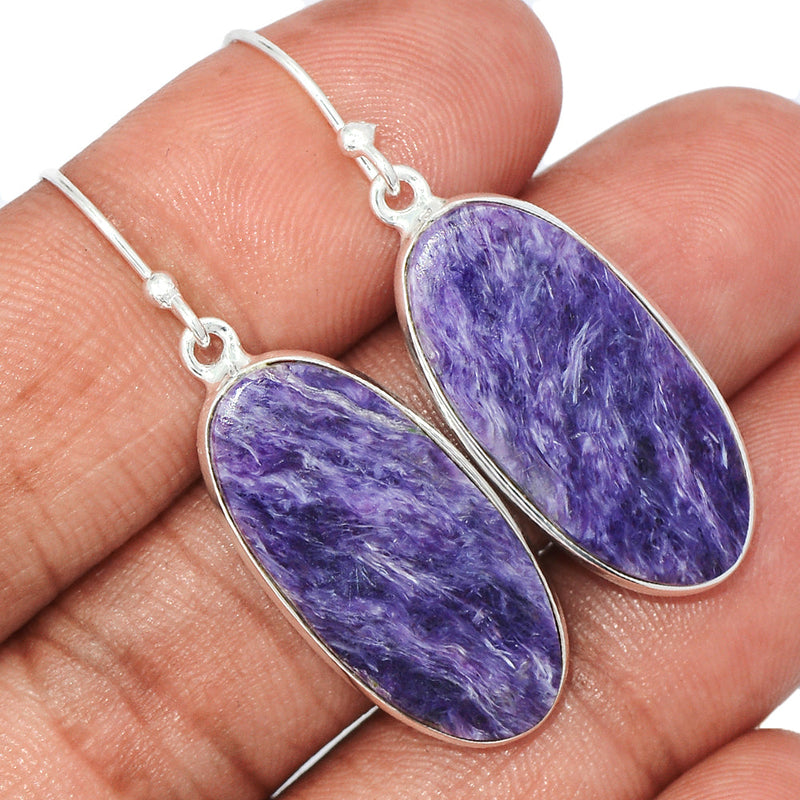 1.7" Charoite Earrings - CROE1094