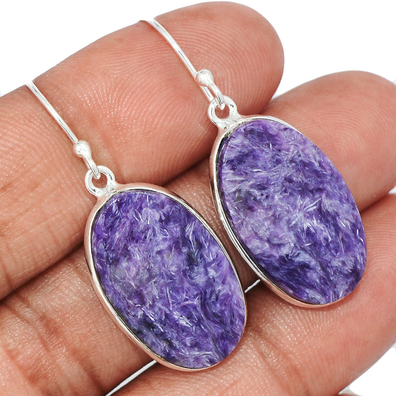 1.6" Charoite Earrings - CROE1102