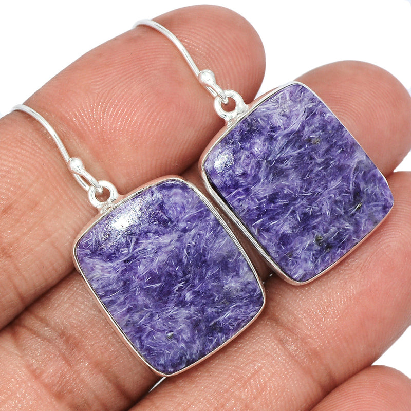 1.5" Charoite Earrings - CROE1103