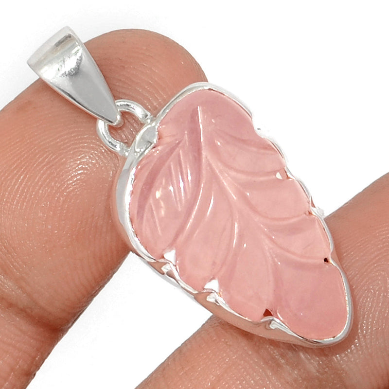 1.5" Carving Rose Quartz Pendants - CRQP100