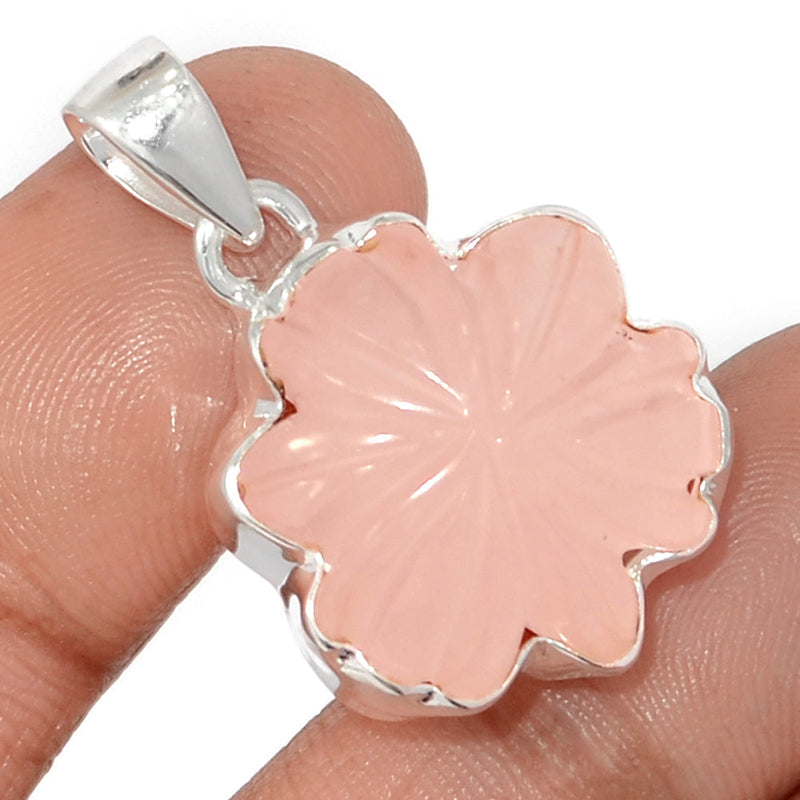 1.2" Carving Rose Quartz Pendants - CRQP103