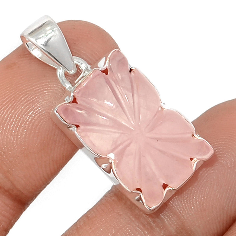 1.2" Carving Rose Quartz Pendants - CRQP106