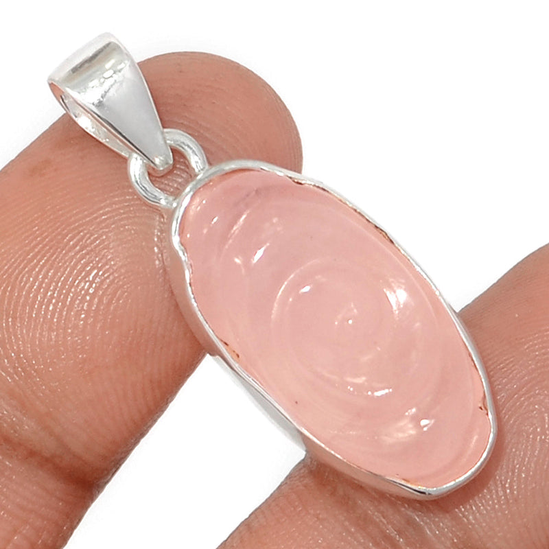 1.3" Carving Rose Quartz Pendants - CRQP107