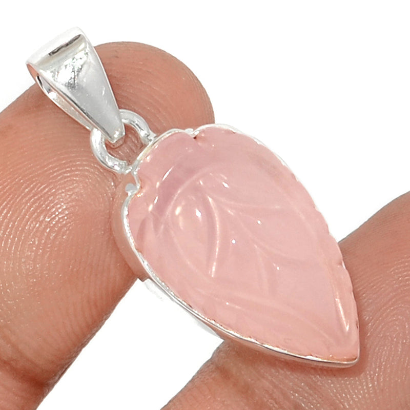 1.3" Carving Rose Quartz Pendants - CRQP110