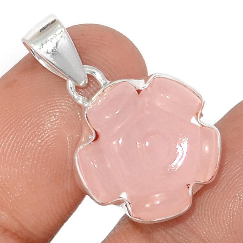 1.1" Carving Rose Quartz Pendants - CRQP113