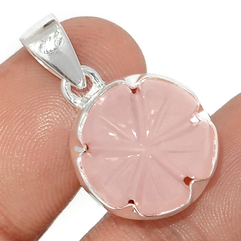 1.1" Carving Rose Quartz Pendants - CRQP114