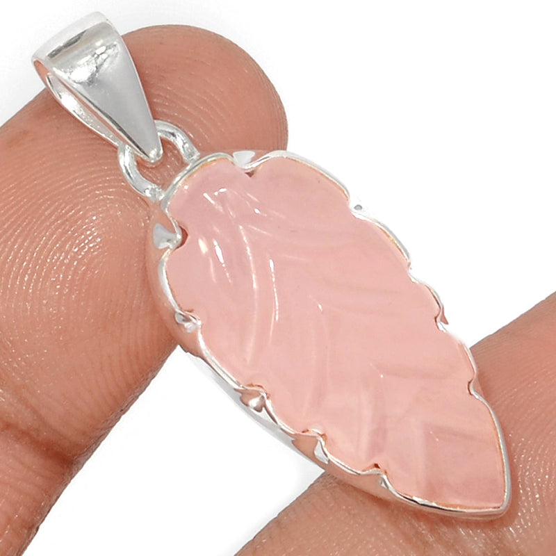 1.5" Carving Rose Quartz Pendants - CRQP85