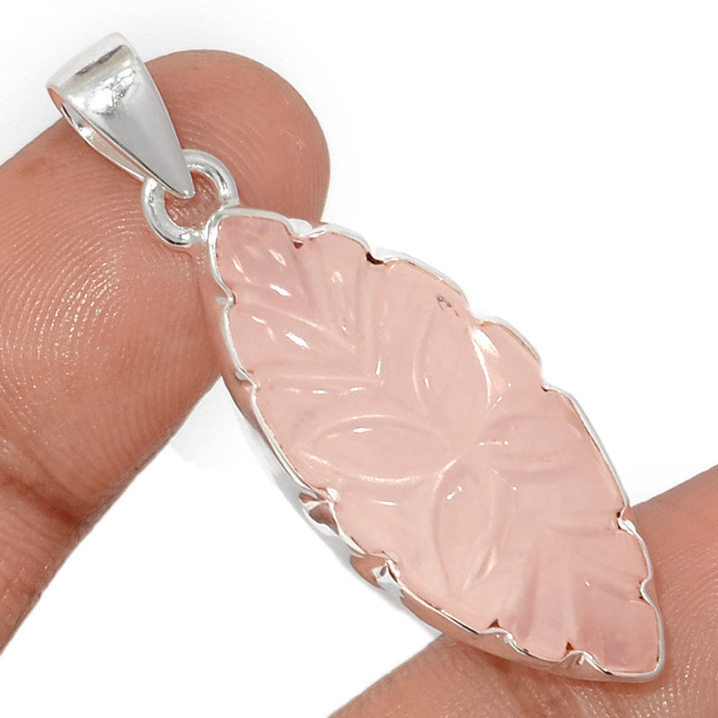 1.8" Carving Rose Quartz Pendants - CRQP86