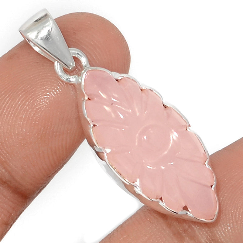 1.5" Carving Rose Quartz Pendants - CRQP87