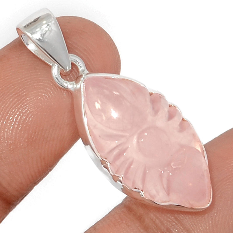 1.3" Carving Rose Quartz Pendants - CRQP88