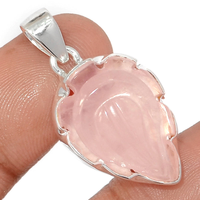 1.3" Carving Rose Quartz Pendants - CRQP89