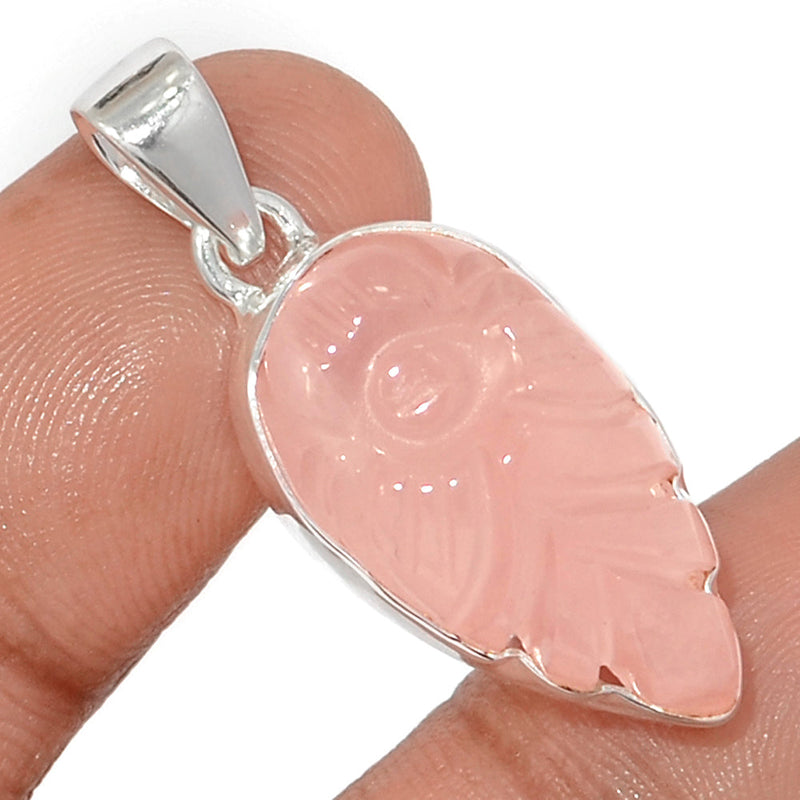 1.3" Carving Rose Quartz Pendants - CRQP90