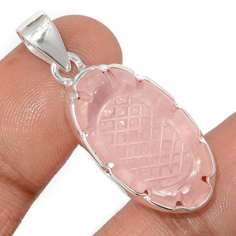 1.5" Carving Rose Quartz Pendants - CRQP91