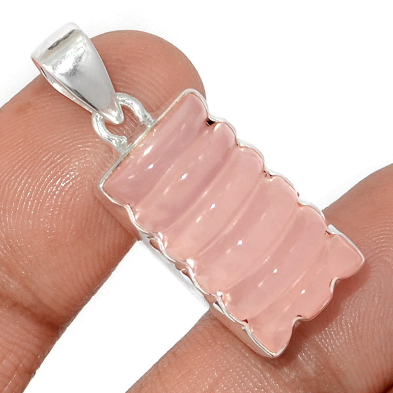 1.3" Carving Rose Quartz Pendants - CRQP92