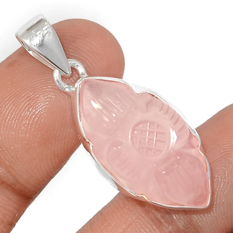 1.5" Carving Rose Quartz Pendants - CRQP93