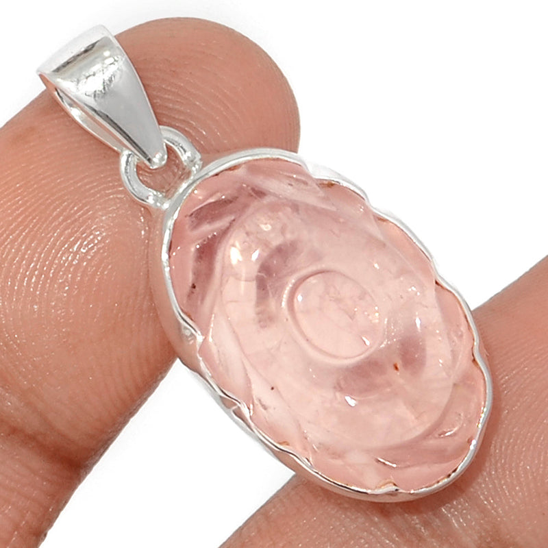 1.5" Carving Rose Quartz Pendants - CRQP94