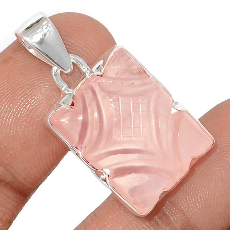 1.2" Carving Rose Quartz Pendants - CRQP95