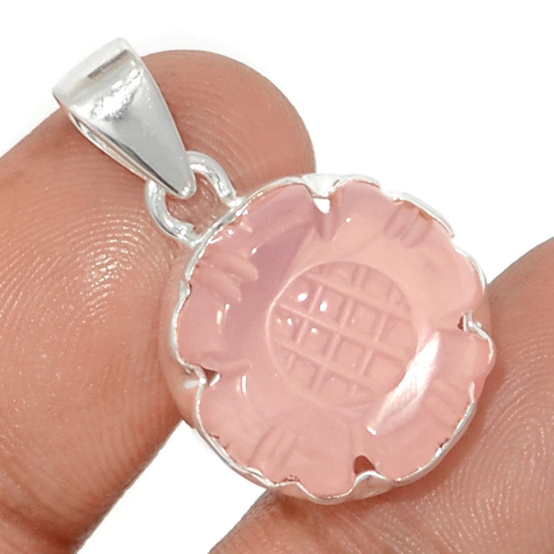 1.1" Carving Rose Quartz Pendants - CRQP97