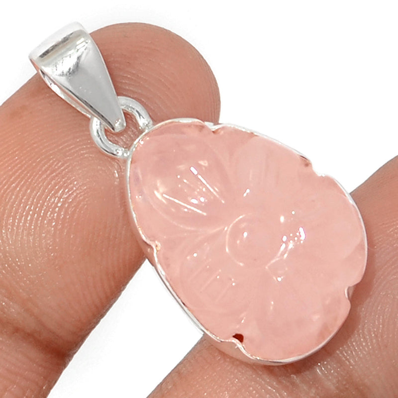 1.2" Carving Rose Quartz Pendants - CRQP98