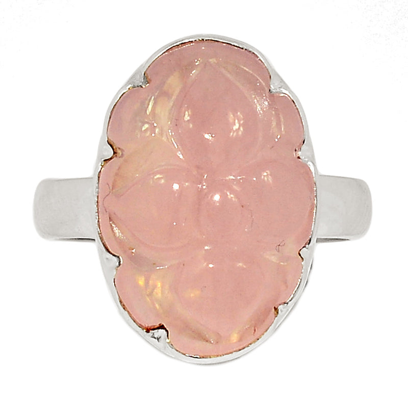 Carving Rose Quartz Ring - CRQR12