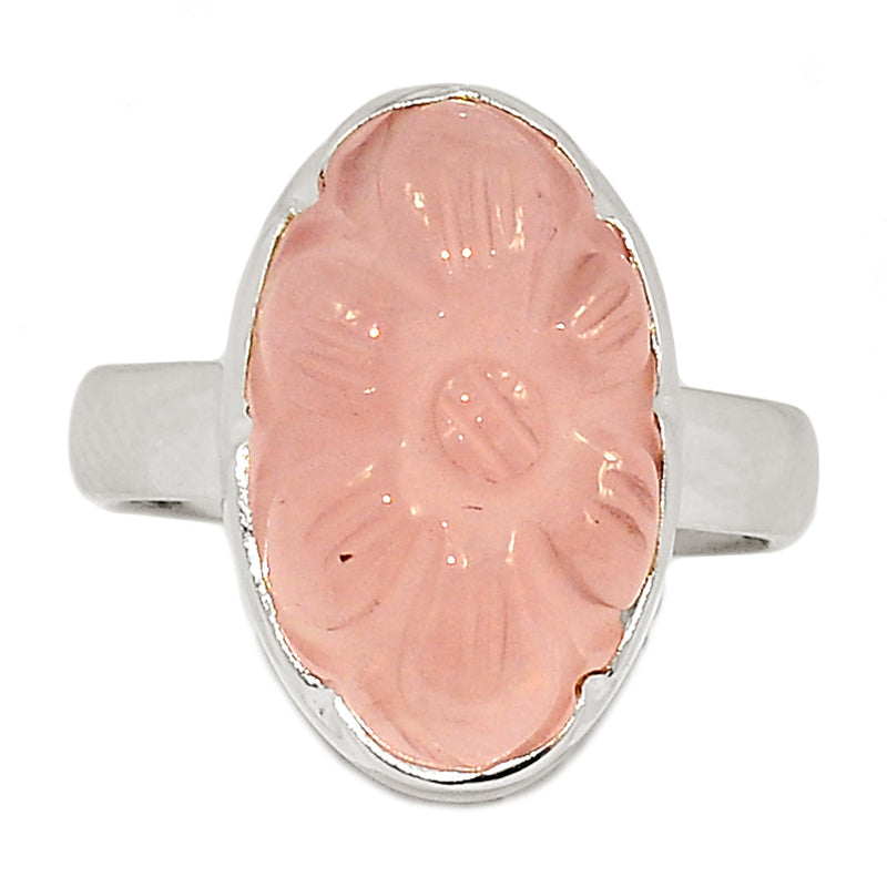 Carving Rose Quartz Ring - CRQR13