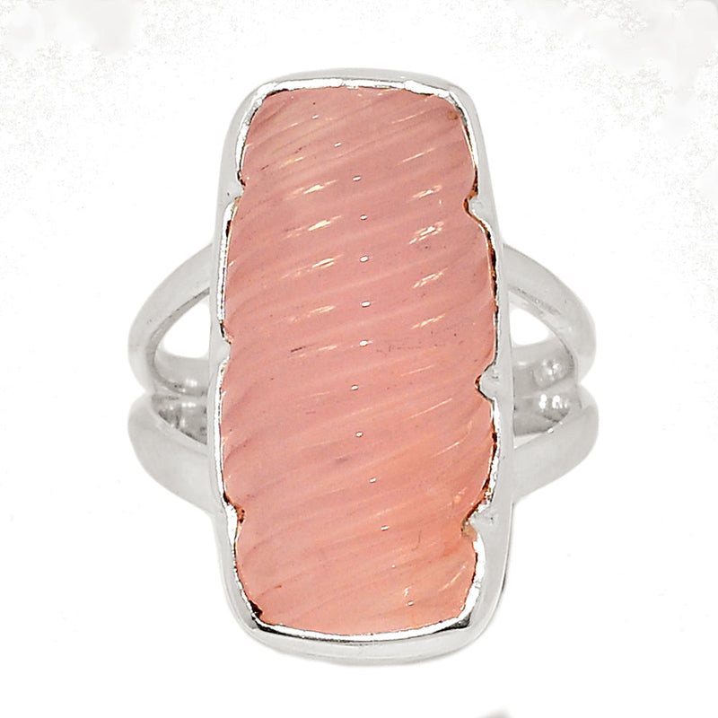 Carving Rose Quartz Ring - CRQR18