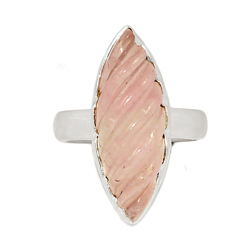 Carving Rose Quartz Ring - CRQR8