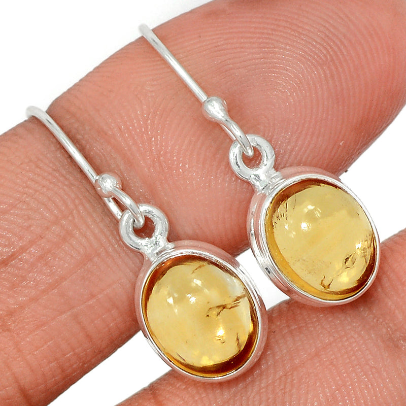 1.1" Citrine Cabochon Earrings - CTCE102