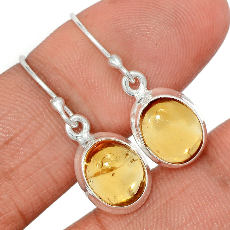 1.1" Citrine Cabochon Earrings - CTCE105