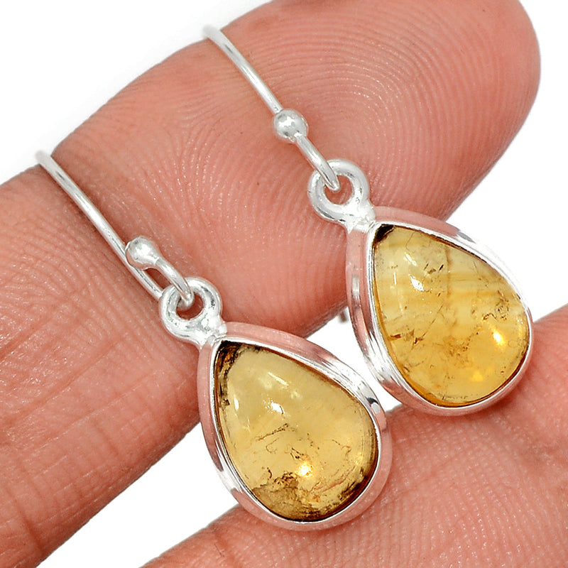 1.2" Citrine Cabochon Earrings - CTCE107