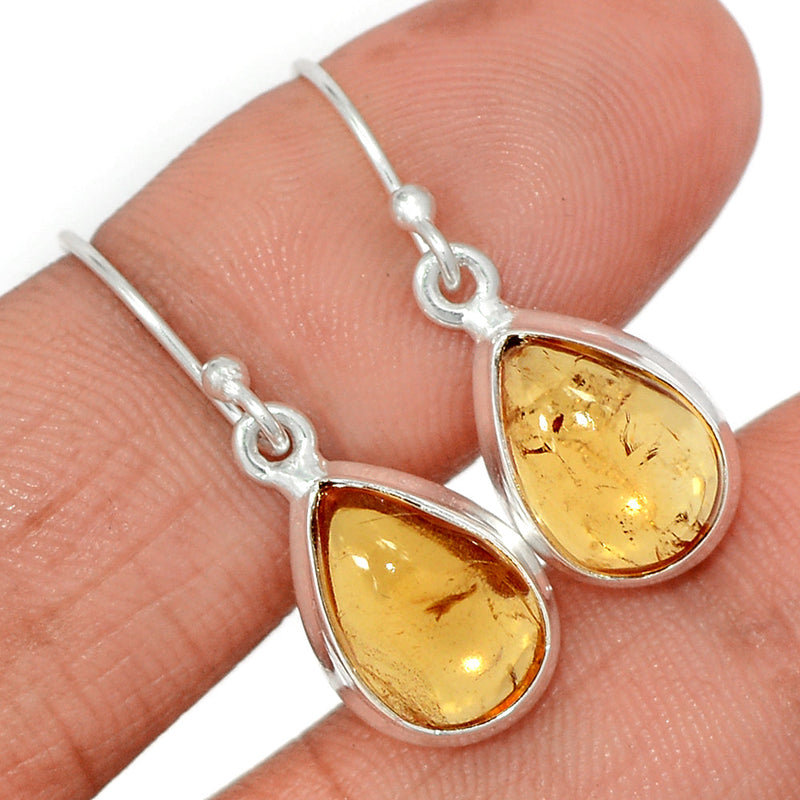 1.2" Citrine Cabochon Earrings - CTCE113