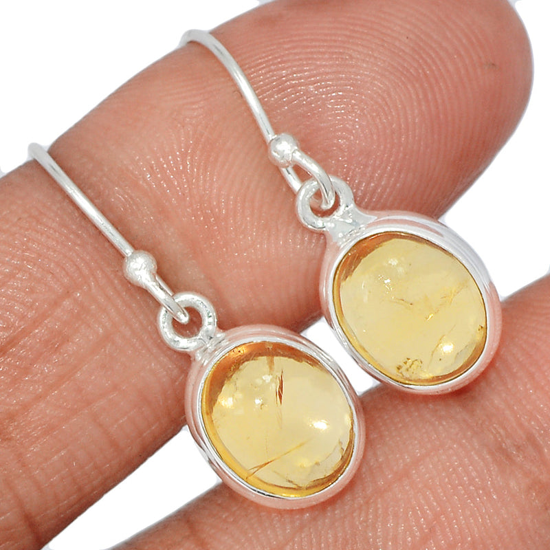 1.1" Citrine Cabochon Earrings - CTCE123