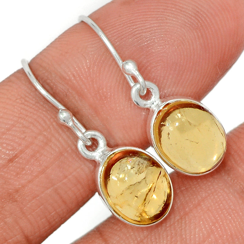 1.1" Citrine Cabochon Earrings - CTCE91