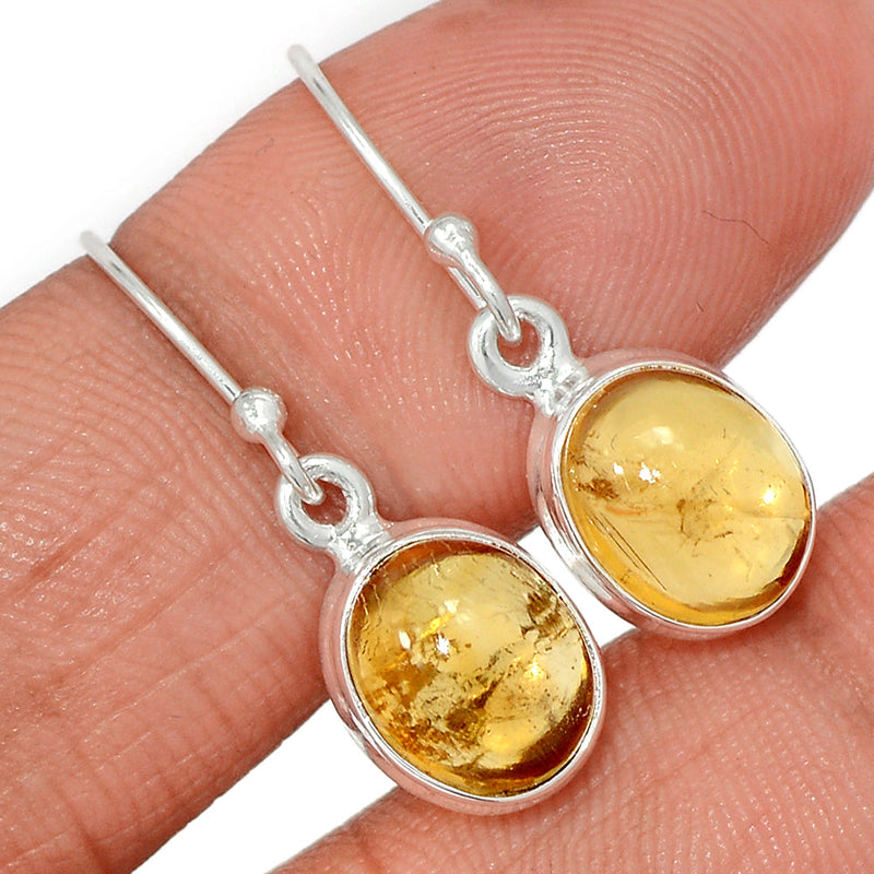 1.1" Citrine Cabochon Earrings - CTCE92