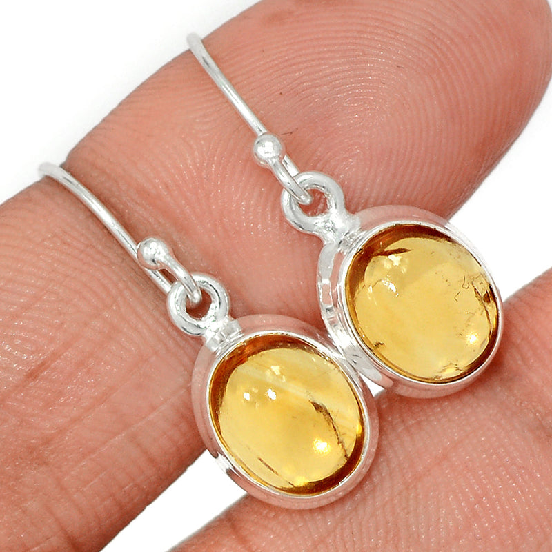 1.1" Citrine Cabochon Earrings - CTCE98