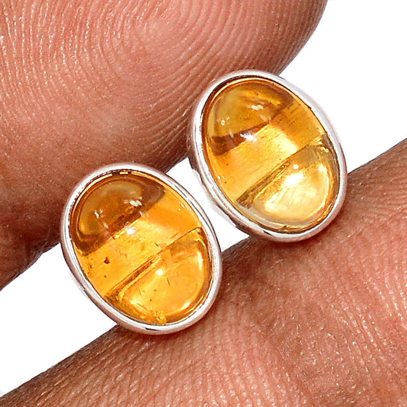 Citrine Cabochon Studs - CTCS48