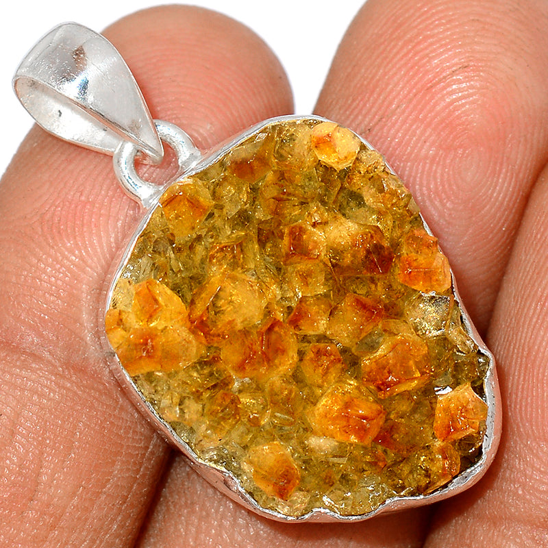 1.8" Citrine Druzy Pendants - CTDP604