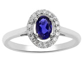 6*4 MM Oval - Iolite With CZ Ring - CZR08I