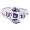 6*3 MM Marquise & 4*4 MM Square - Amethyst Faceted Ring - R5179A